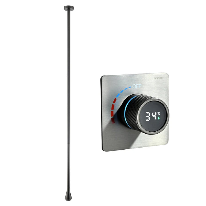 Tear drop digital dial ceiling mounted faucet