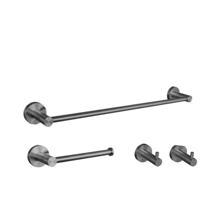 Gray Gun Metal Bathroom Hardware Accessories Cup Rack Towel Rack Toilet Brush Bath Towel Rack Roll Rack Towel Bar Hook Bathroom Wall Rack