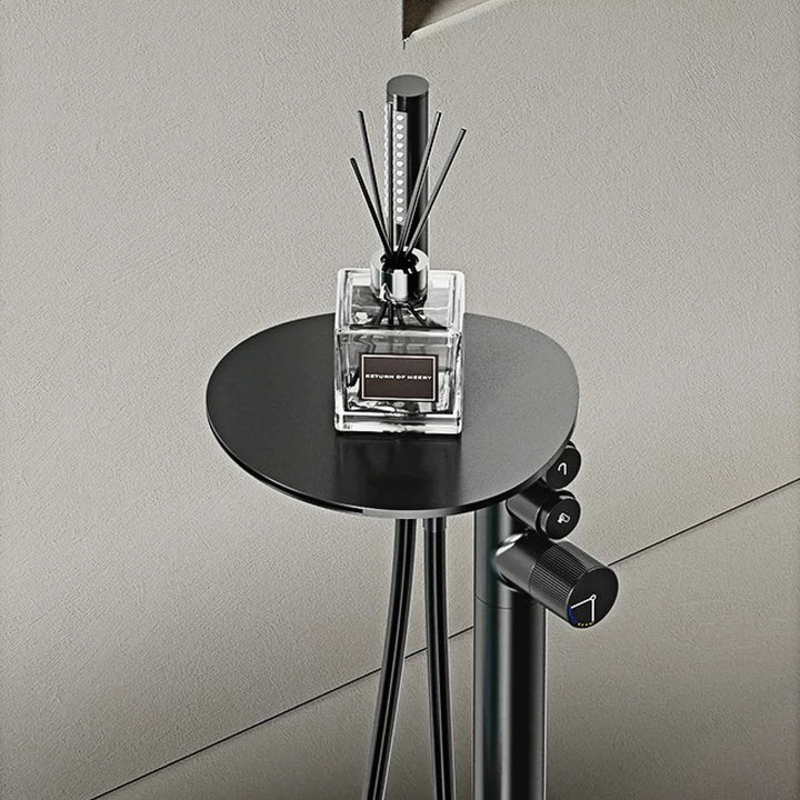 Andromeda-Gunmetal Bathtub Faucet 2 Function Hot Cold Mixer Tap Floor Mount Bathroom Tub Shower Modern Home Bath Tap