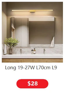 Modern Led Mirror lights lamp for mirror bathroom wall lamp sconce Length680/980mm White/Black/Gold Color Finished