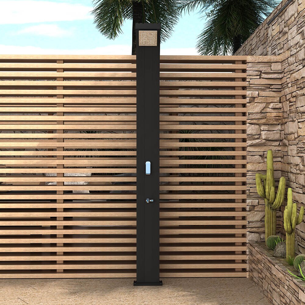 Black with chrome Outdoor 20L Shower Swimming Pool Solar Shower With Footwash