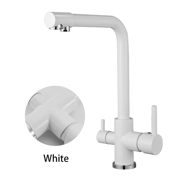 QUITO-BAR-Filtered Kitchen Faucets Gold Black Brass Purifier Faucet Dual Sprayer Drinking Water Faucet Tap Nozzle Sink Mixer Tap