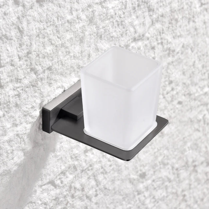 Gunmetal Stainless Steel Bathroom Hardware Towel Rack Toilet Paper Holder,Toilet Brush,Robe Hook Towel Bar Holder Grey Stainless