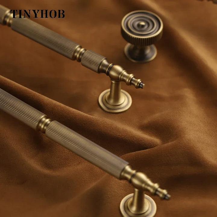 Vertical Grain/Line Design Solid Brass Knobs T Bar Handles Drawer Pulls Kitchen Cabinet Knobs and Handles luxury Hardware