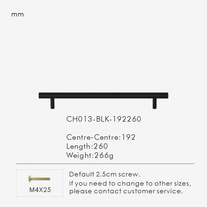 Nurlin Solid Brass Round Rod T-shaped Cabinet Handle Extended Long Wardrobe Drawer Refrigerator Kitchen door Pull Furniture