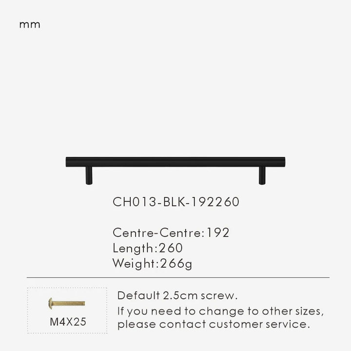 Nurlin Solid Brass Round Rod T-shaped Cabinet Handle Extended Long Wardrobe Drawer Refrigerator Kitchen door Pull Furniture