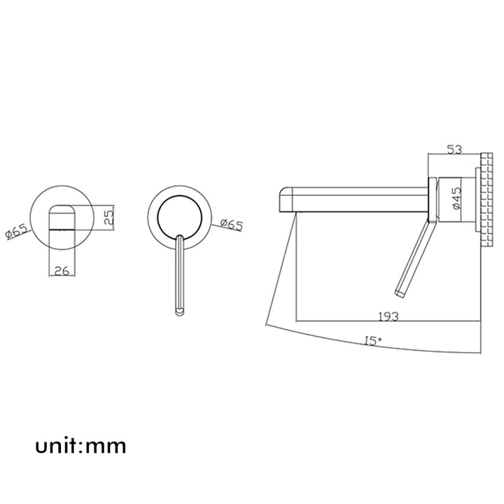 Hot And Cold Basin Faucet Single Handle Single Spout Sink Wash Mixer Wall Mounted Bathroom Tap