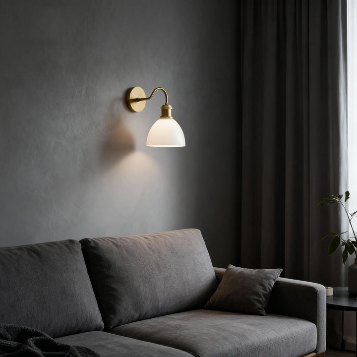 Victorian -Nordic LED White Jade Glass Wall Lamp Bedroom Dining Room Living Room Study Aisle Decorative Double Head Lamps