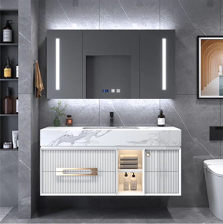 Sienna-Bathroom Vanity completed Set with LED Mirror included 60"