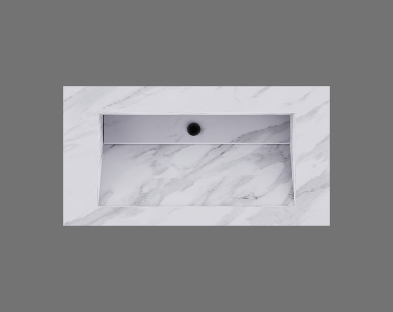 Custom Marble Exposed 36 Wall mounted with brushed gold towel bar 36"