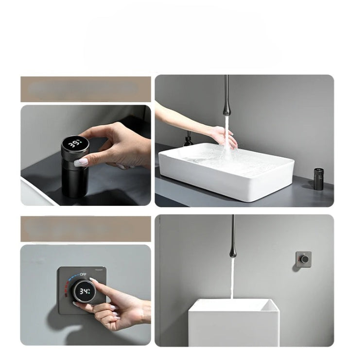 Tear drop digital dial ceiling mounted faucet