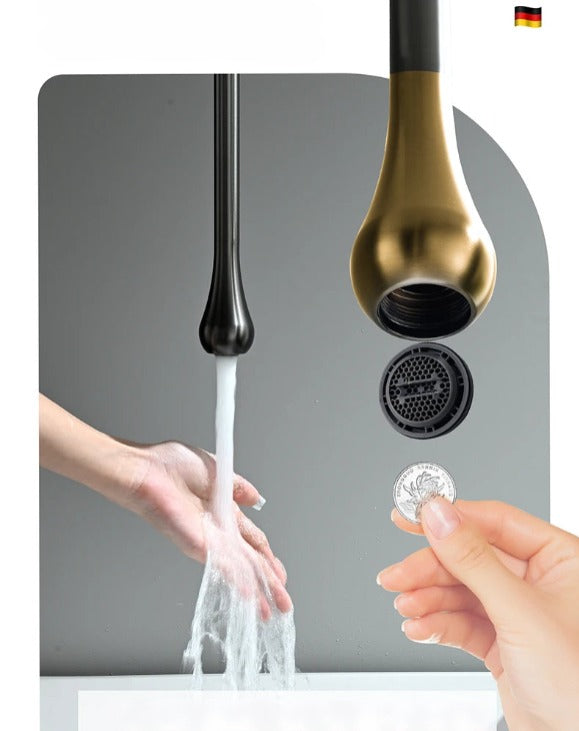 Tear drop digital dial ceiling mounted faucet
