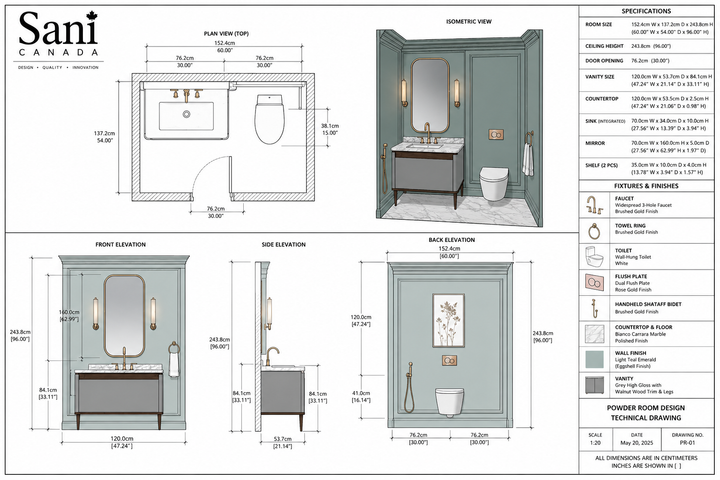 Turin- Grey-Gloss single bowl 2 Front Legs Walnut Wood Bathroom Vanity Set 48"