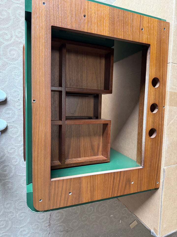 TURIN-28" Green Army Gloss with Solid Walnut wood body completed bathroom vanity set