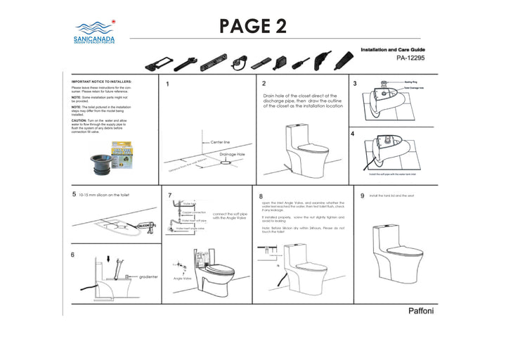 Sani Canada Toilet installation kit