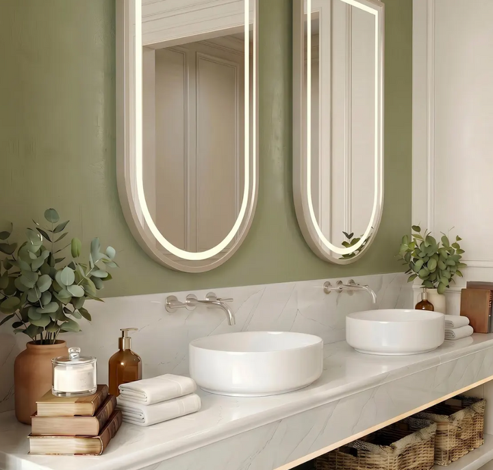 CUSTOM  - U SHAPE -Suspended celing mounted led mirror