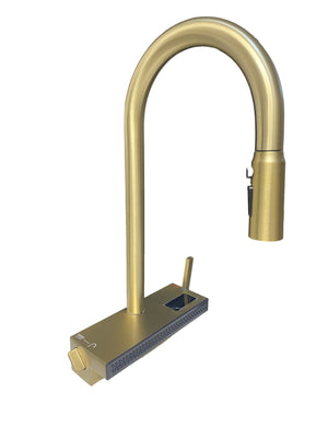 Munich II -waterfall kitchen LED display faucet with dual pull out sprayer