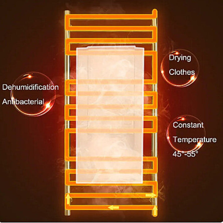 Brushed gold electric hardwire towel warmer CSA size 24"x42"