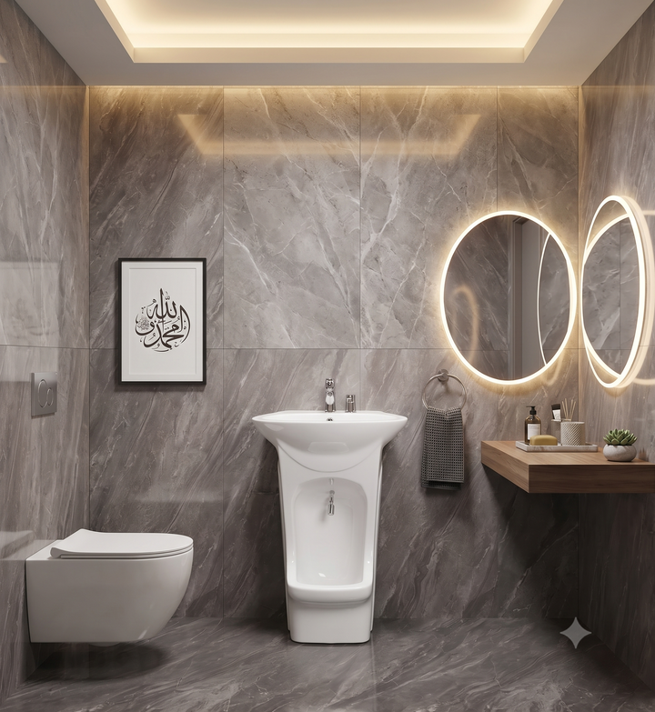 Wudu wash basin for Islamic ablution