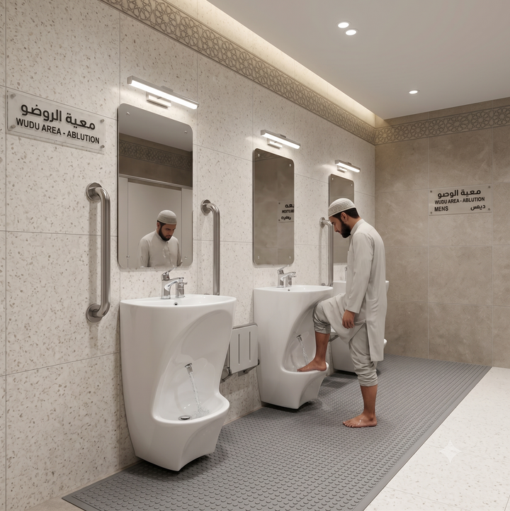 Wudu wash basin for Islamic ablution