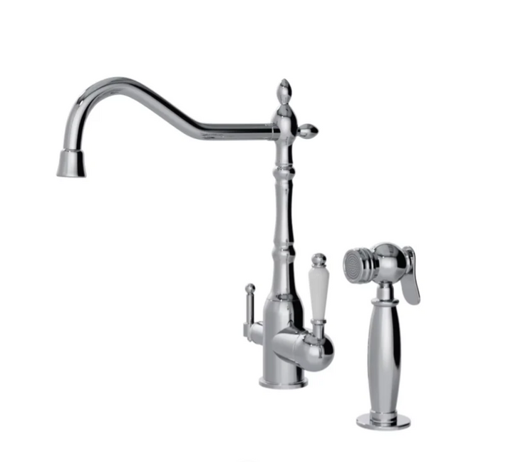 Albert-Victorian 3 Way Water Filter with Hot & Cold Mixer laver and side Hand Spray kitchen faucet