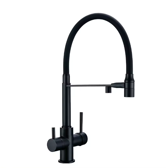 LIMA-3 Ways Kitchen Faucet Mixer Black Hose Mount Pull Out Dual Spray Nozzle Water Kitchen Taps