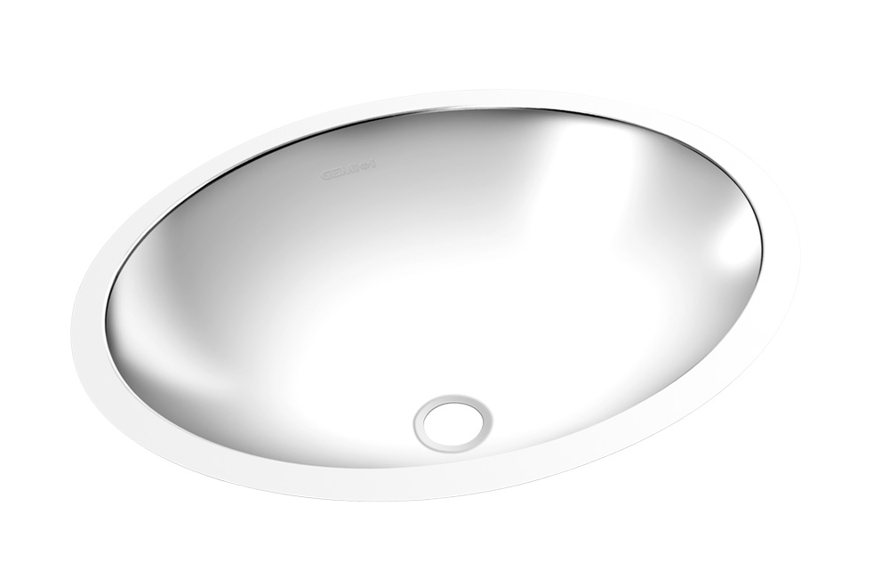 Stainless steel oval commercial undemount bathroom sink