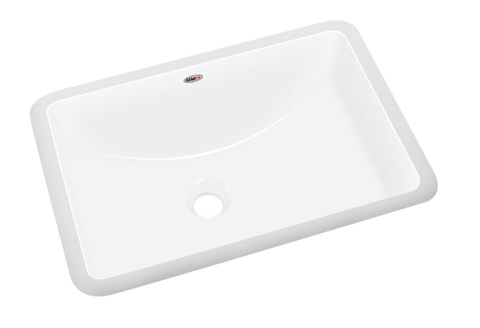 Rectangular Ceramic Undemount Bathroom Sink