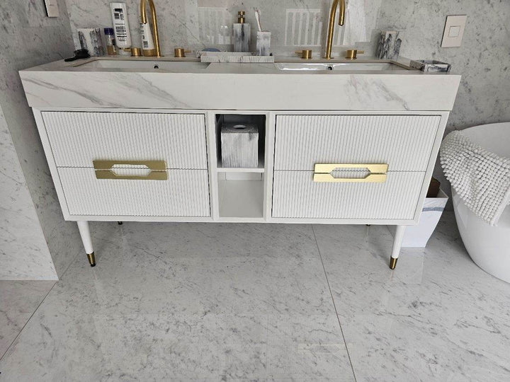 Sienna-Bathroom Vanity completed Set with LED Mirror included 60"