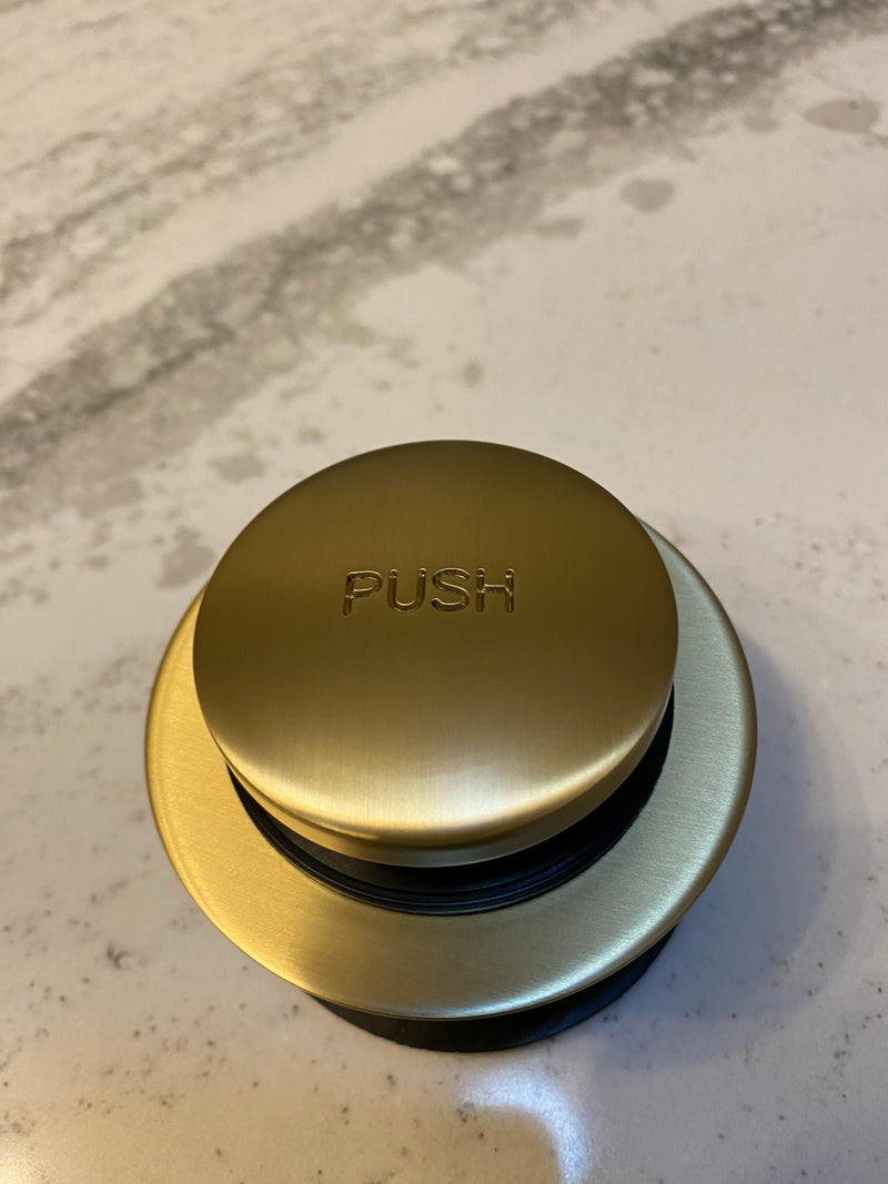 Brushed gold tub waste and overflow set
