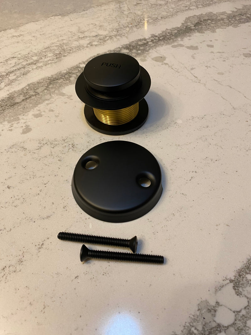 Black matte waste and overflow tub drain