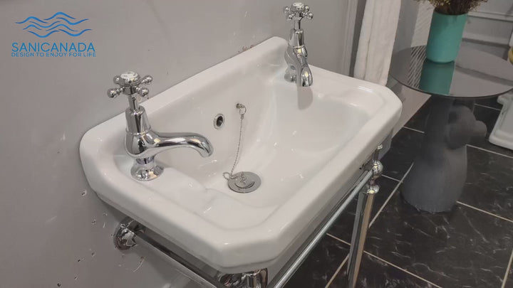 Burlington -Antique Victoria Style Hot and Cold Separate Bathroom Faucet