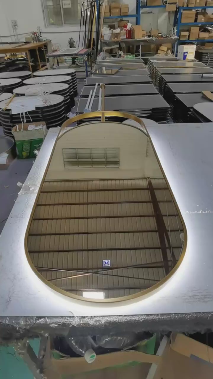 CUSTOM - Bulgary oval shape LED light celing mounted bathroom mirror