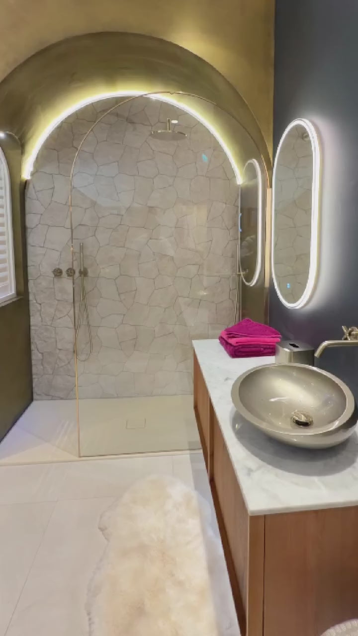CUSTOM- BELLA OVAL WALL MOUNTED LED FRAMLESS MIRROR