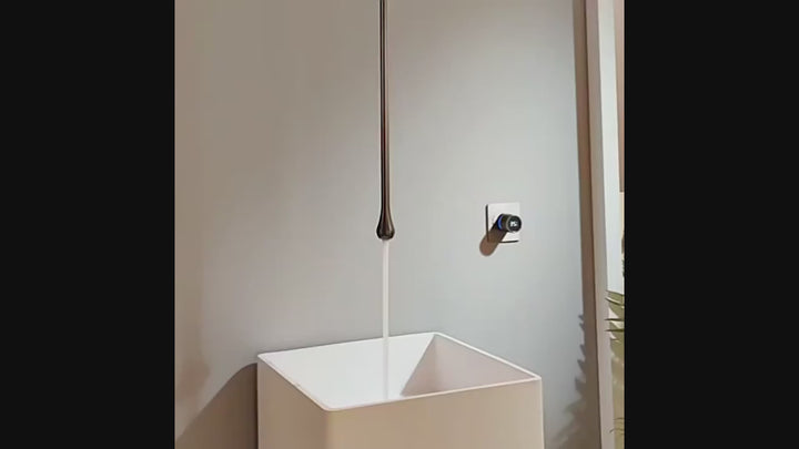 Tear drop digital dial ceiling mounted faucet
