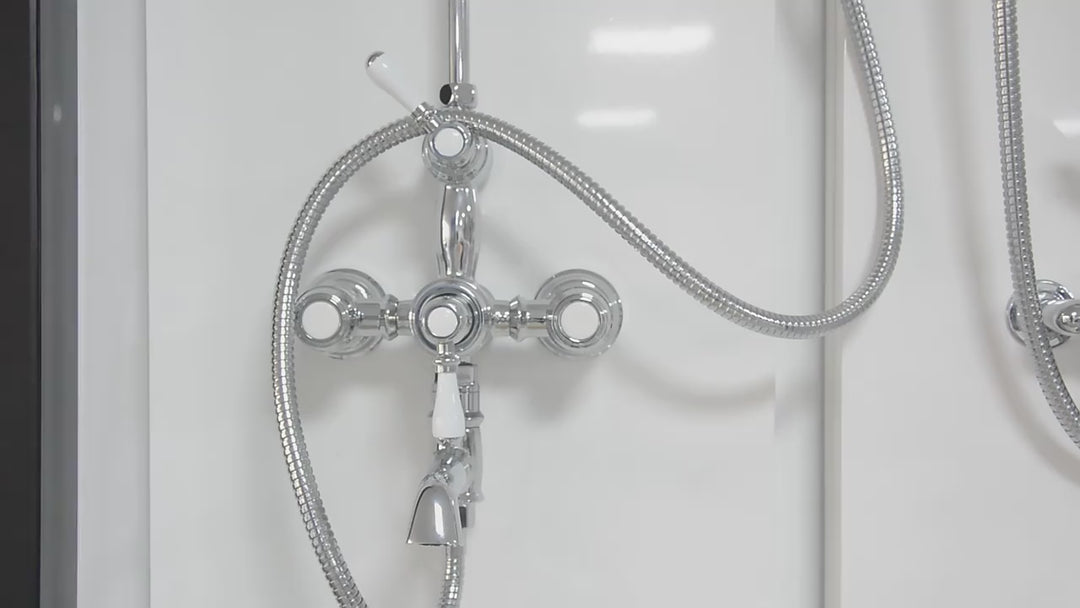Charles II- Gold Polished Brass Victorian Exposed therostatic 2 way shower system