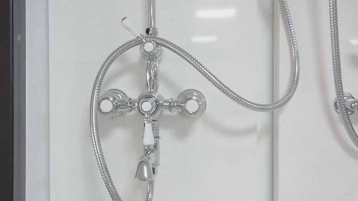 Charles II- Gold Polished Brass Victorian Exposed therostatic 2 way shower system