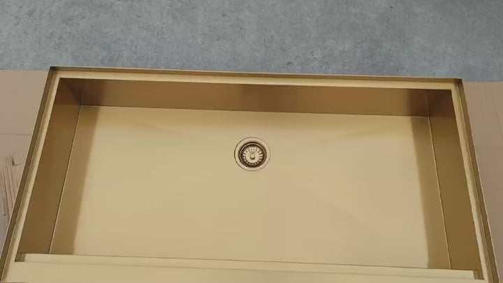 Brushed Gold Dog bath tub mudroom washing station 16 gauge commercial grade stainless steel
