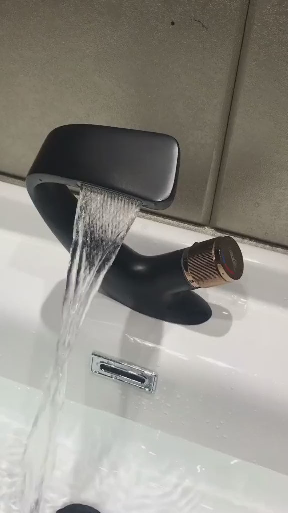 Black Waterfall modern euro design single hole faucet