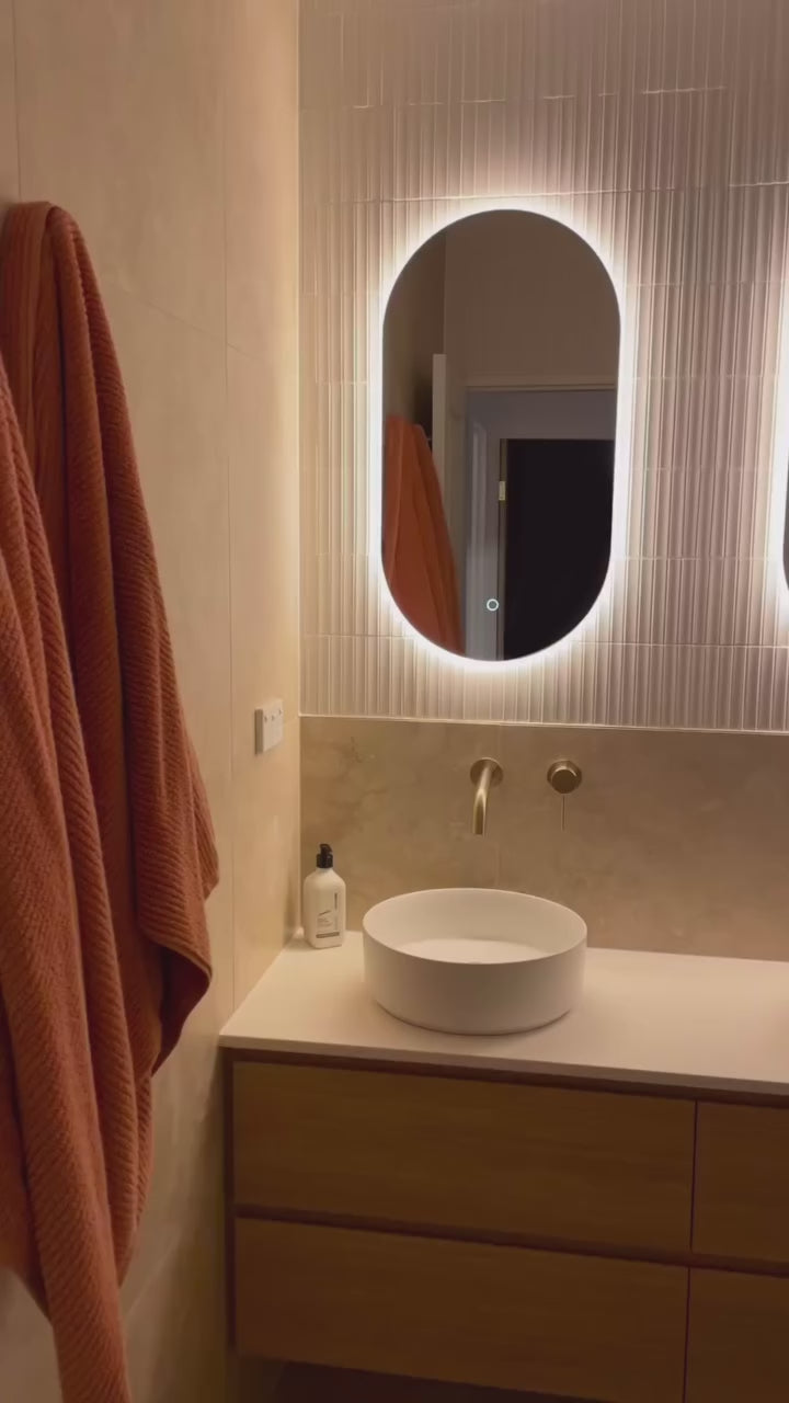 BELLA OVAL WALL MOUNTED BACK LED FRAMLESS MIRROR
