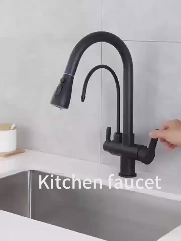 Tuscan-Chrome 3 in 1 way water filter and kitchen faucet