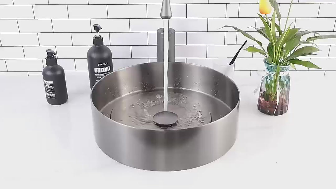Round stainless steel vessel sink