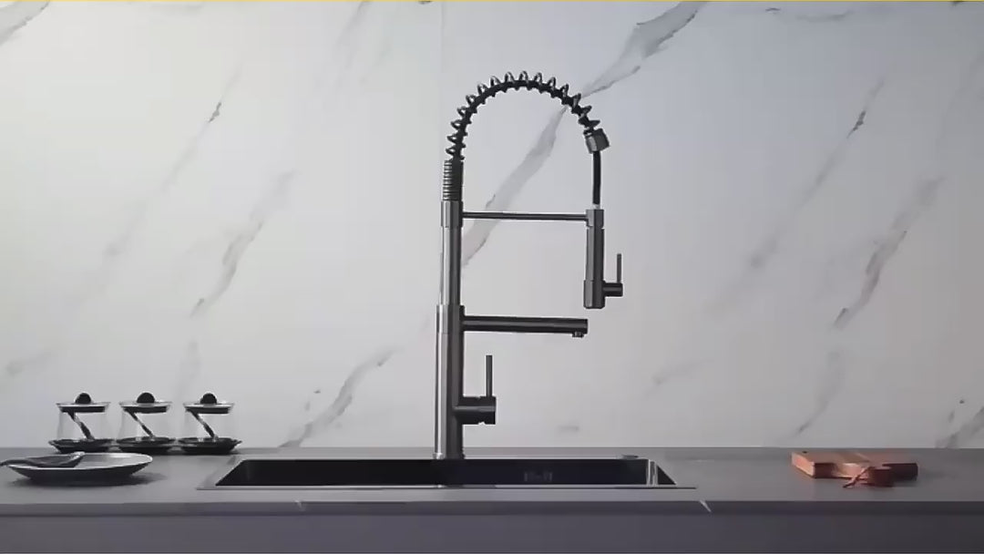 Wolf Kitchen Industrial Professional Faucet with Pot filler and Dual Pull Out  Sprayer 26" Inch Tall