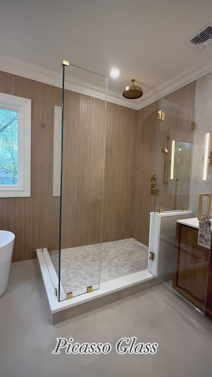 Brushed Gold Shower Glass Door Hinges hardware for 10mm to 12mm tempered glass door