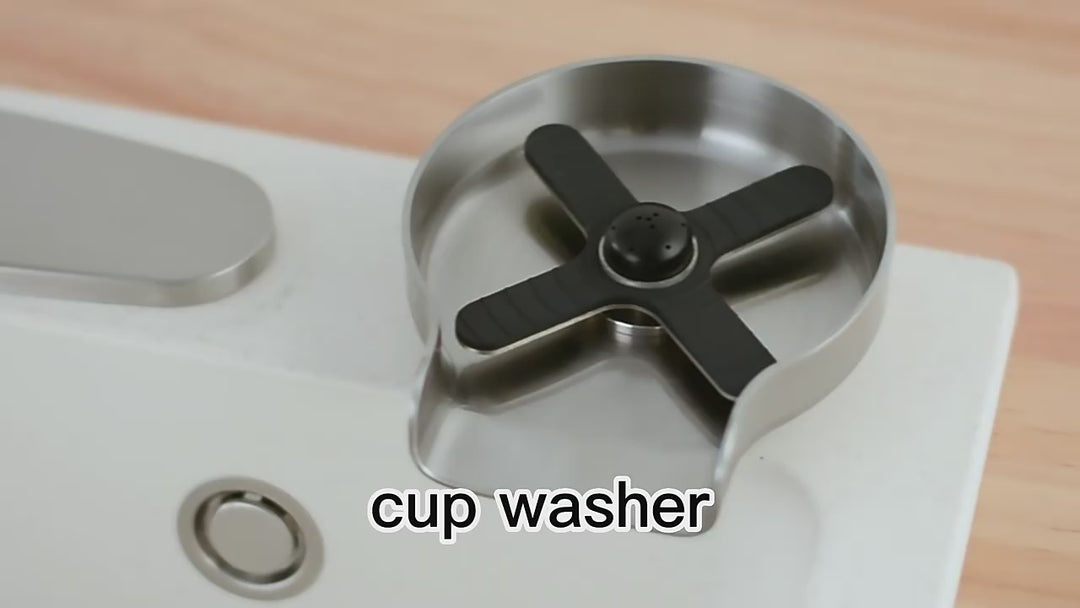 Rose gold brushed stainless steel automatic commercial grade glass rinser