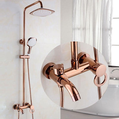 Rose God polished exposed 3 way shower system kit