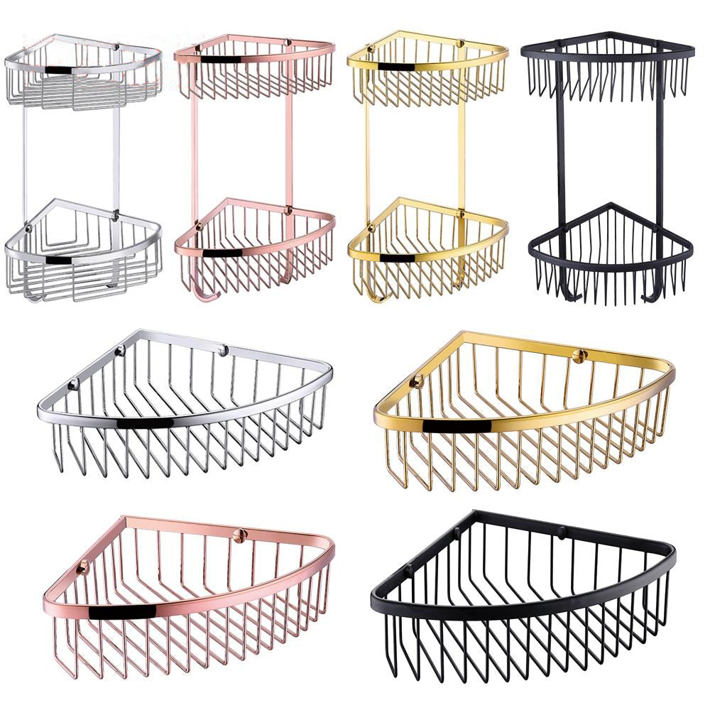 Shampoo-Gold-Rose Gold-Black Matte  Corner Caddies Shower Shelve