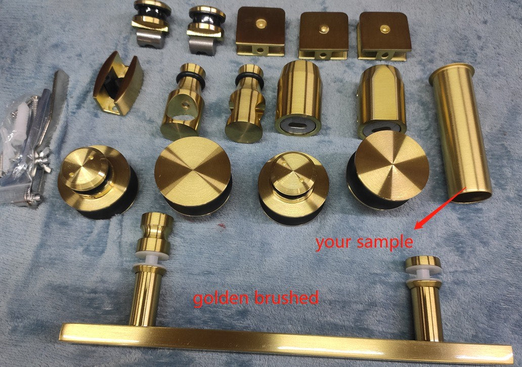 Brushed gold frameless sliding shower glass door hardware kit SS05 ...