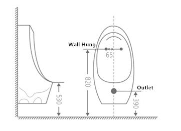 Wall Mounted Washout Urinal 035
