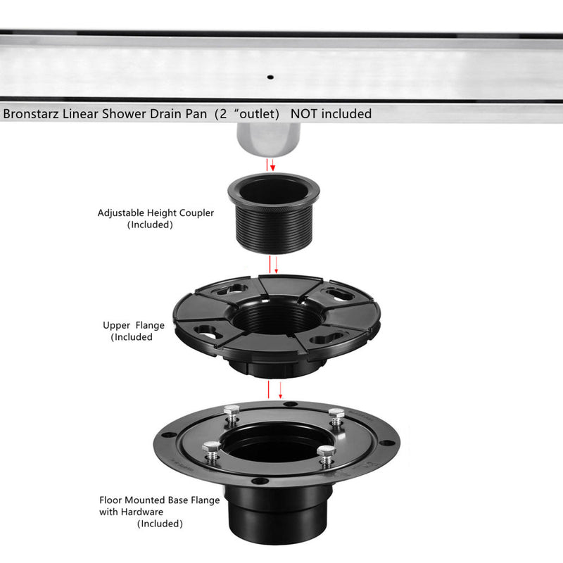 Shower drain PVC and ABS pipe shower Linear drain reducer with adpater